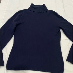 Womens J crew Navy blue cashmere sweater turtleneck